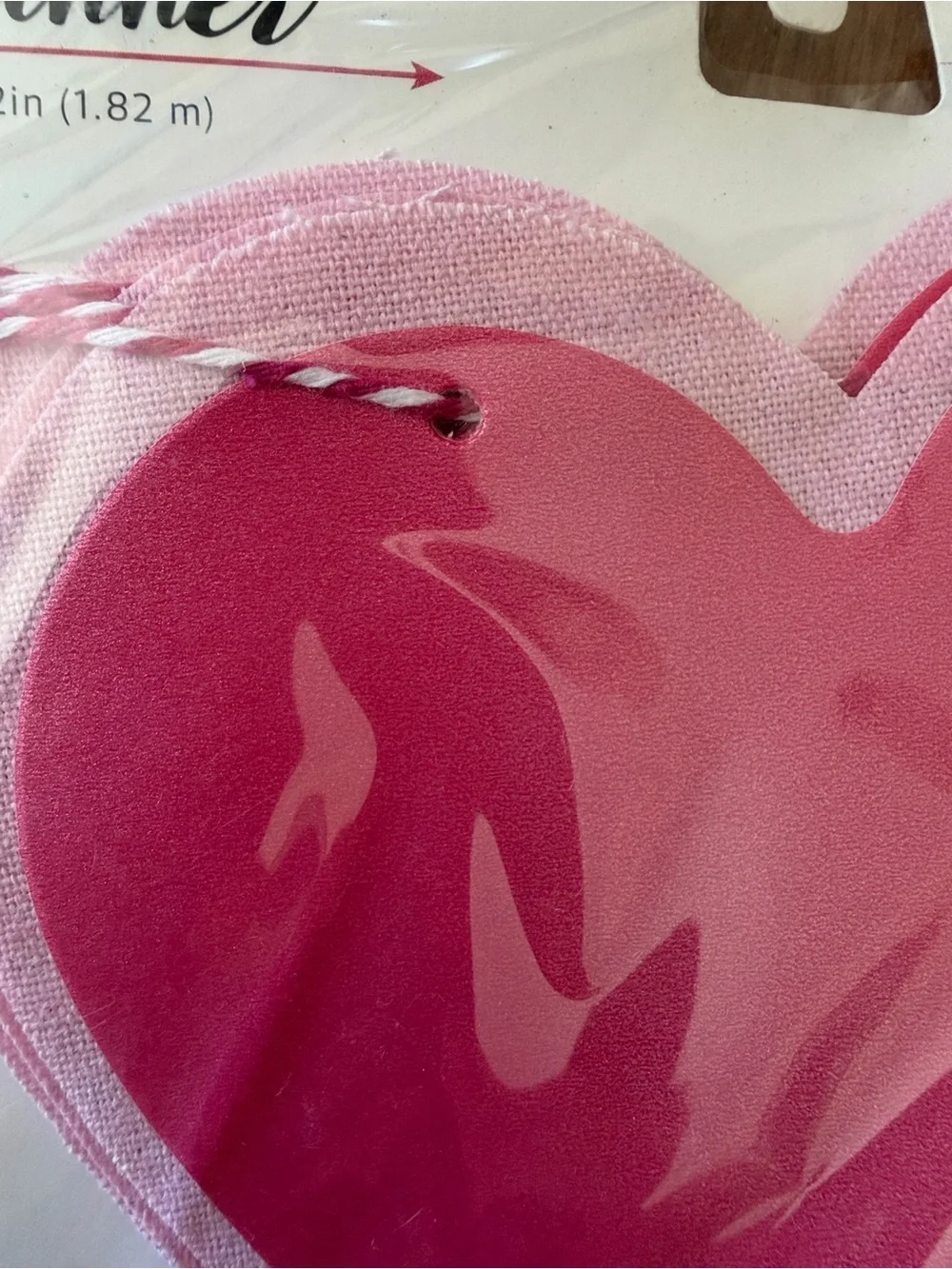 Target Pink Layered Heart Garland with Twine